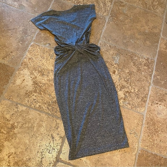 RIVER ISLAND Women Gray Cut Out Waist Midi Dress Size UK 6-Fit Like XS/S - Picture 5 of 8